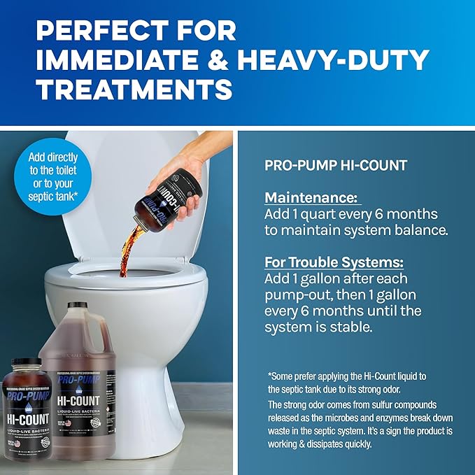 HI-COUNT Professional Grade Septic Tank Maintenance Liquid, 1 Gallon