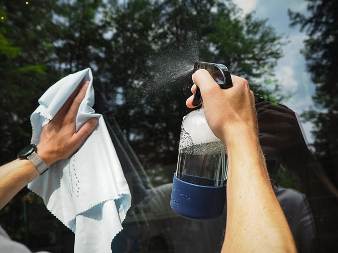 Nantucket Footprint Glass & Window Cleaning Spray - 16 oz - Just-Add-Water - 2 Concentrated Cleaning Strips + 16 oz Reusable Glass Spray Bottle