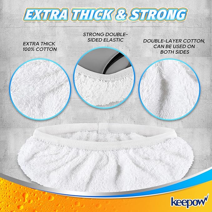 KEEPOW Reusable Mop Pads Compatible with O Cedar Hardwood Floor'N More Microfiber Mop, Mop Refill Heads Replacements for Wet and Dry Use, 15x8 Inch, 6 Pack