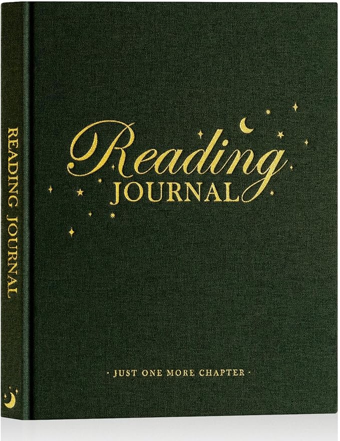 Lanpn Reading Journal Book Journal for Book Lovers Readers, 9.3" x 7.7" Book Tracker Journal, Linen Hardcover Reading Log Book with 52 Book Reviews, 158 Pages Reading Notebook Bookish Gifts (Green)