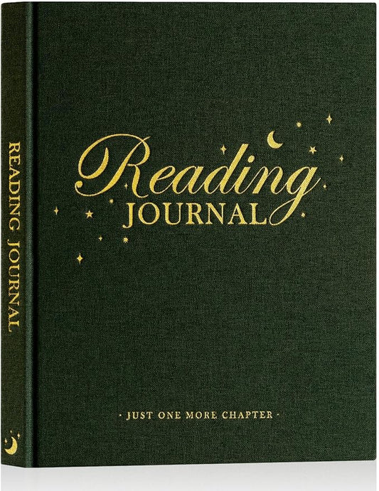 Lanpn Reading Journal Book Journal for Book Lovers Readers, 9.3" x 7.7" Book Tracker Journal, Linen Hardcover Reading Log Book with 52 Book Reviews, 158 Pages Reading Notebook Bookish Gifts (Green)