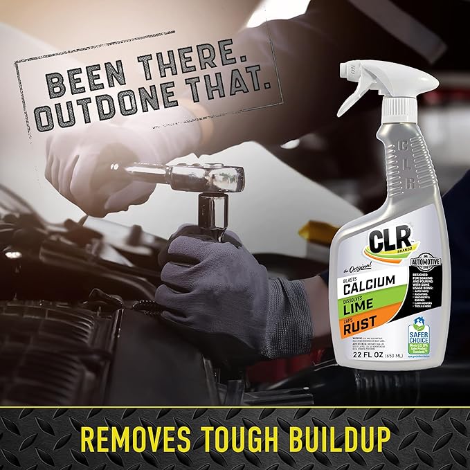 CLR Brands Automotive Calcium, Lime & Rust Remover Spray, 22 oz., Cleaning Spray for Multiple Surfaces, EPA Safer Choice Certified, Ammonia, Phosphate and Bleach Free Cleaner