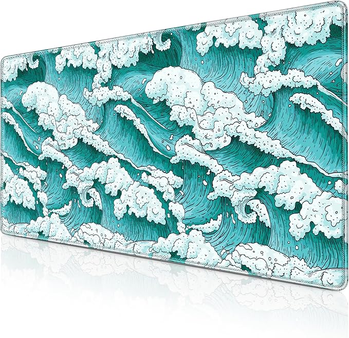 Gaming Mouse Pad, Large Mouse Pad XXL 35.4×15.7in, Extended Computer Keyboard Mouse Mat Desk Pad for Laptop with Stitched Edges, Waterproof Mousepad for Gamer Home&Office Women