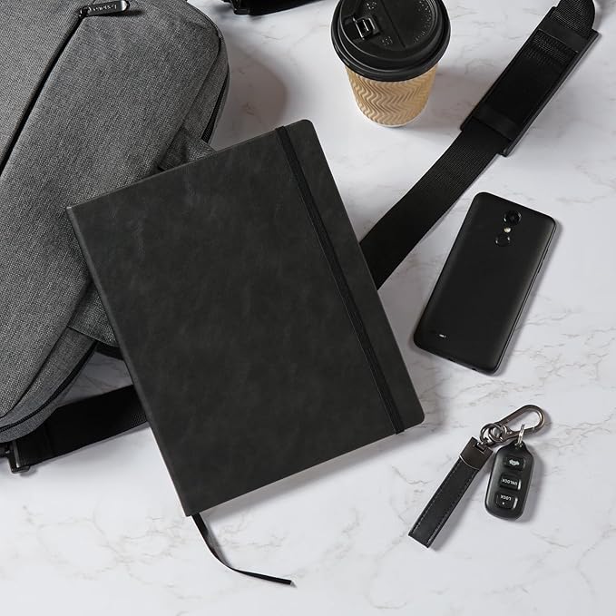 Oxford Journal, Lined Writing Notebook, Writer's Journal, Classic Notebook for School or Office, 192 Pages, 7.5" x 9.5", Hardcover, Black (75506)