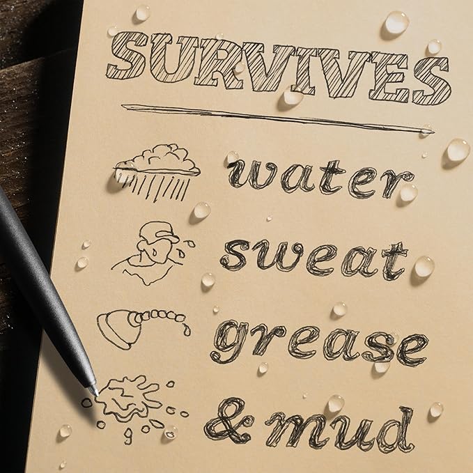 Rite in the Rain Weatherproof Top Spiral Notebook, 3” x 5”, Tan and Green Plaid Cover, Universal Pattern, 3 Pack (No. PL935T-3)