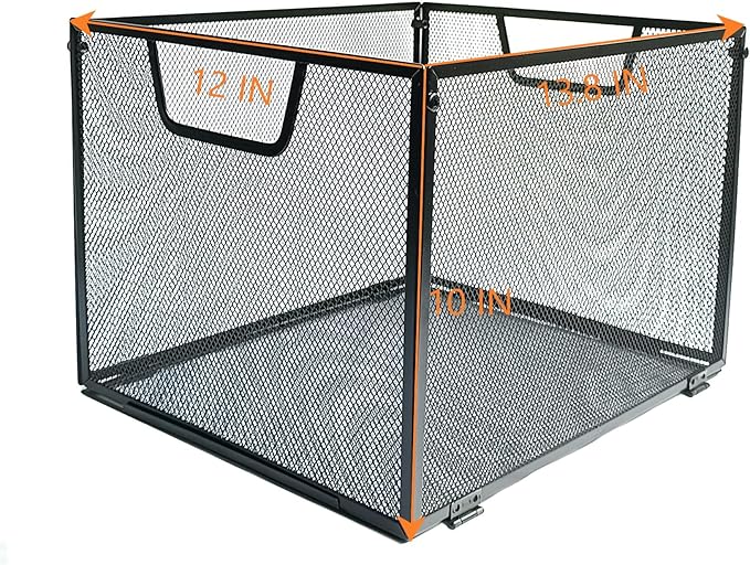 Metal Mesh File Baskets,Hanging File Folder Organizer,Office File Box,Letter Size,Black (2)