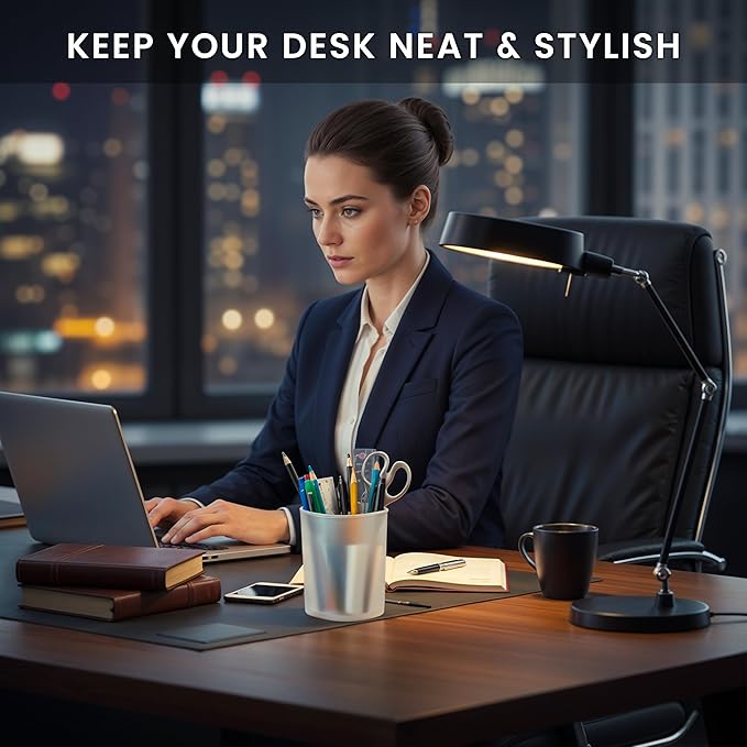 Pack of 10 - Clear Pencil Cups for Classroom | Transparent Plastic Pen Holder Desk Cup & Toothbrush Organizer | Desks Accessories Pen Cups for Pens