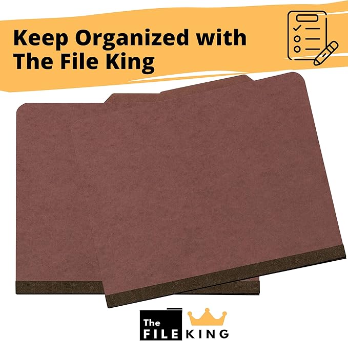 The File King Letter Size Carnelia Red File Folders with Prongs, 10 Pack, 8.5 x 11