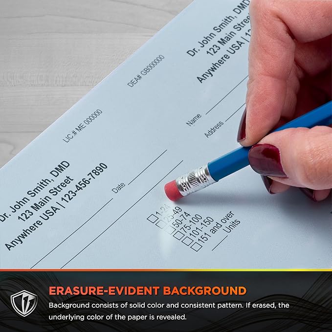 DocuGard Standard Blue/Canary 2-Part Medical Security Paper - CMS Approved for Prescription Printing & Fraud Prevention - 6 Security Features - Laser & Inkjet Printer Compatible - 250 Sheets (04544)