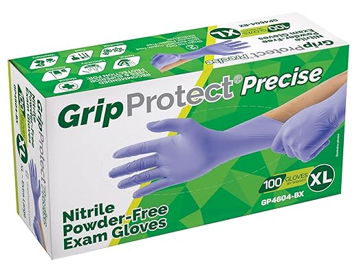 GripProtect Precise Nitrile Exam Gloves | 4 Mil | Chemo-Rated | (X-Large, 100)