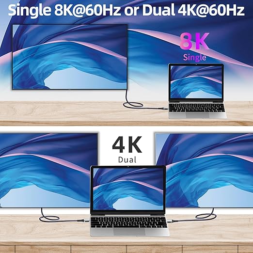 Talmosal 240W for Thunderbolt 4 Cable 4 ft, Support 8K@60Hz, 4K@144Hz 40Gbps/240W PD Charging for iPhone 17, USB4, Mac mini M4 / M4 Pro, MacBook Pro, Docking, eGPU, SSD, Surface Pro