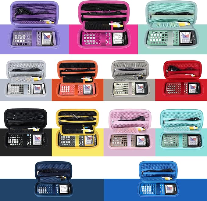 Hard Case Replacement for Texas Instruments TI-84 Plus CE/TI-84 Plus/TI-Nspire CX II CAS/TI-Nspire CX II/TI-83 Plus/TI-89 Titanium/TI-85 / TI-86 Color Graphing Calculator (Black+Orange Case)