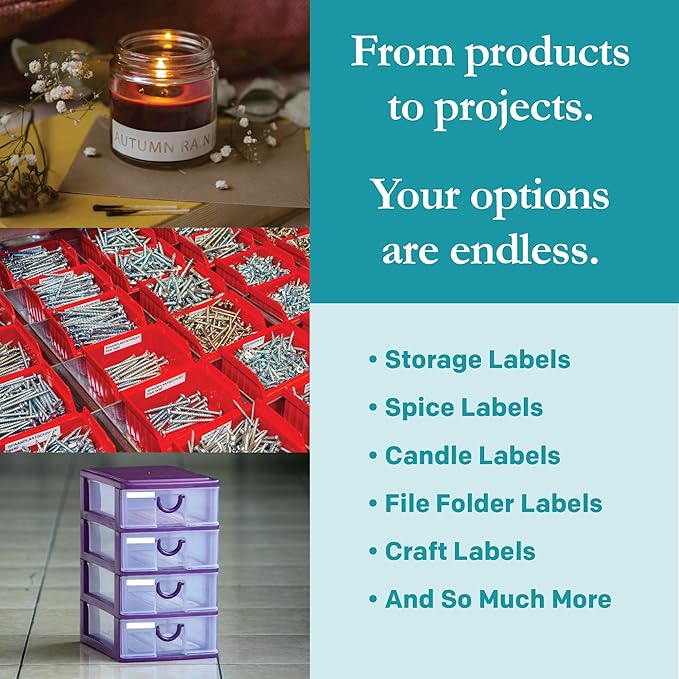 Premium Label Supply White File Folder Labels – 3.4375" x .667" – Laser/Inkjet Compatible – (30 per Sheet), 500 Sheets - 15,000 Total Adhesive Stickers