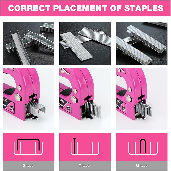 ValueMax Staple Gun, Heavy Duty 3-in-1 Manual Nail Gun with 2000 Staples, Remover, Upholstery Stapler for Wood, Furniture, Carpet, Carpentry, DIY, Wire, Decoration, Craft, Fixing Material, Decoration