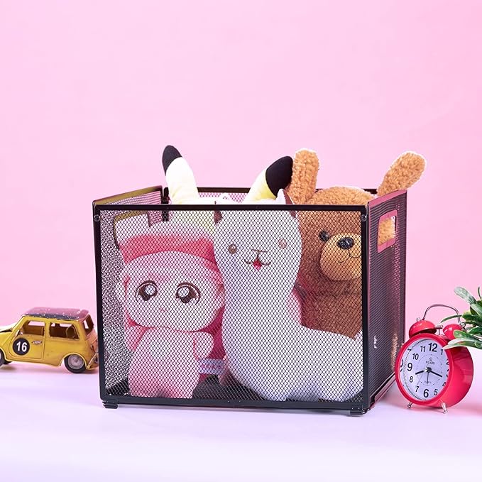 SETTFRFE Letter Size Hanging Folder Organizer,Metal Mesh Hanging File Folder Box,Office File Baskets,Black