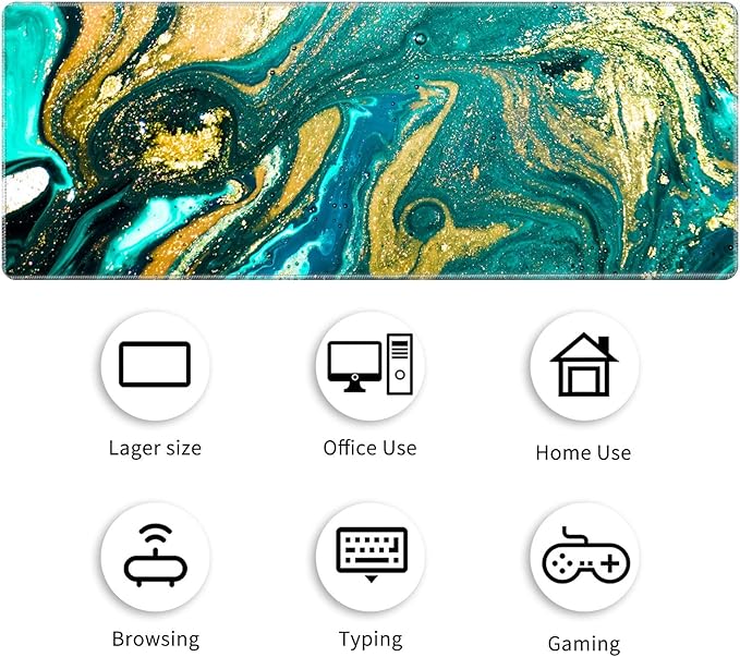 Big Desk Pad (31.5 X 11.8 Inch) Desk Mat Accessories for Women Men Desk Protector Extended Mouse Pad for Office/Home Accessories Writing Pad for Top of Desks +Cup Coaster, Teal