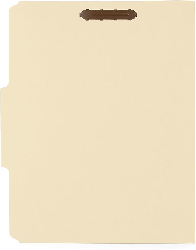 50 Manila Fastener File Folders - 1/3 Cut Reinforced Assorted Tab - Durable 2 Prongs Designed to Organize Standard Medical Files, Law Client Files, Office Reports - Letter Size, Manila, 50 Pack