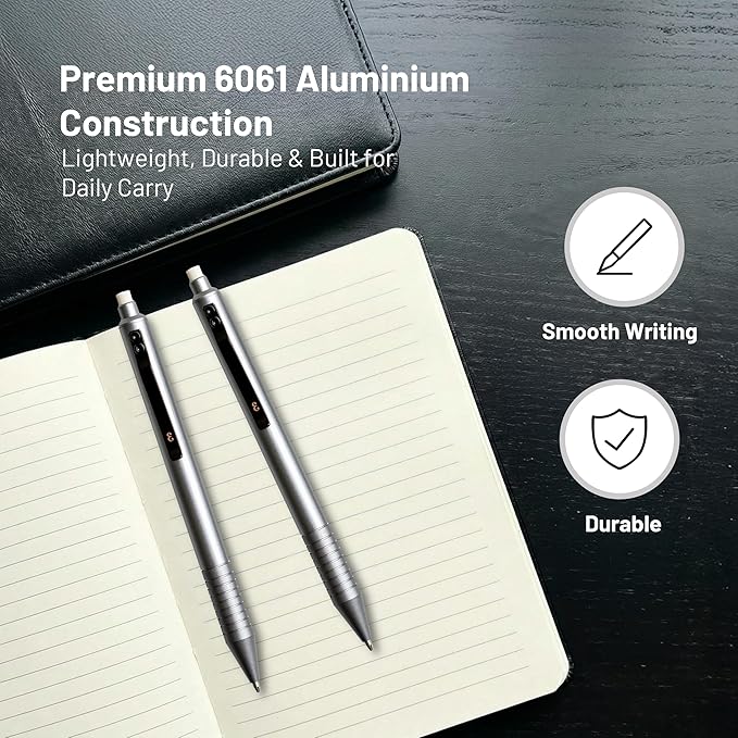 Everyman Gunmetal Grafton Mechanical Aluminum Pencil, Premium 0.5mm Lead Writing, Drawing & Sketching, ideal for Professionals, Students and Architects & EDC Pencil