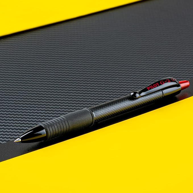PILOT G2 Edge Red Premium Gel Roller Pens, 0.7 mm Fine Point Pens, Sensory Writing Experience, 12ct Box - Ideal for School, Journaling & Office Writing