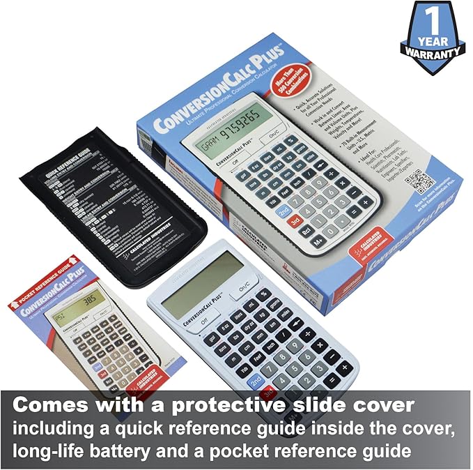 Calculated Industries 8030 ConversionCalc Plus Ultimate Professional Conversion Calculator Tool for Health Care Workers, Scientists, Pharmacists, Nutritionists, Lab Techs, Engineers and Importers