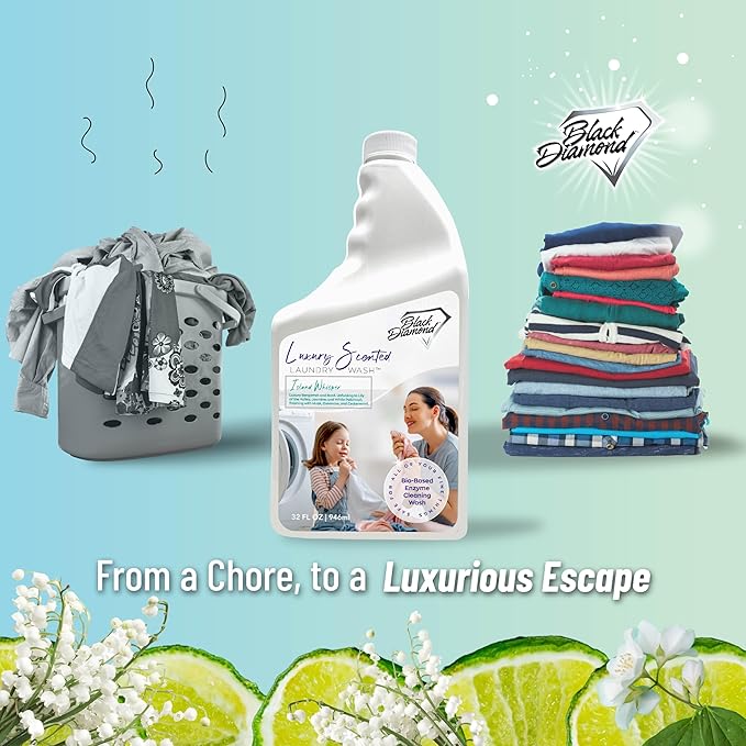 Black Diamond Stoneworks Island Whisper Luxury Scented Laundry Wash, Premium Quality Detergent, Superior Cleaning Performance, Long-Lasting Fragrance, 1 Quart.