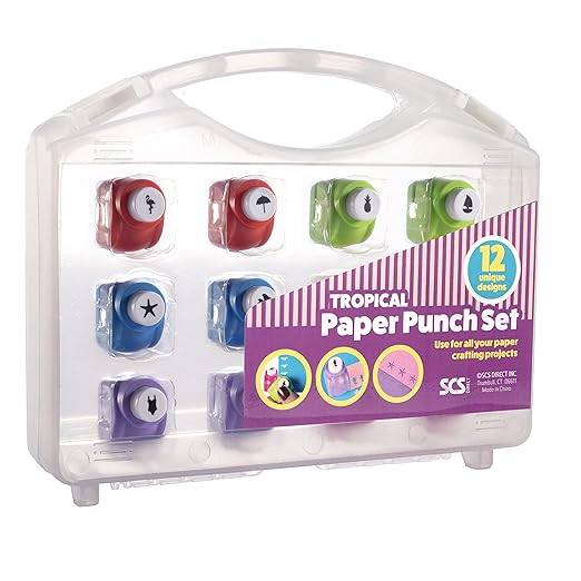 Scrapbook Paper Punchers 12 Unique Tropical Vacation Beach Hole Punchers-Scrapbooking Supplies Kit & Accessories, DIY Card Making, Summer Camp Arts & Crafts, School Projects for Kid & Adult, Gift