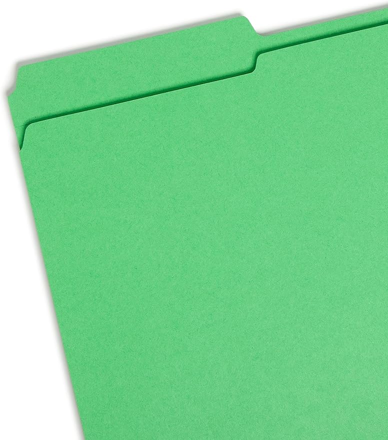 Smead File Folder, Reinforced 1/3-Cut Tab, Legal Size, Green, 100 per Box (17134)