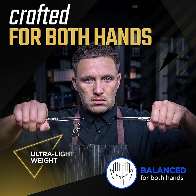 Fagaci Professional Hair Cutting Scissors 5” Super Sharp Thin Blades, 440C Steel for Maximum Precision Hair Scissors for Women & Men, Lightweight Hair Shears for Hair Cutting, Barber Scissors