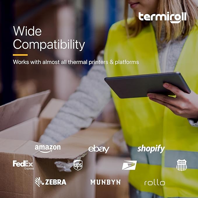 3x2 Thermal Label for Barcodes & Address - Perforated - 500 Labels/Roll - Compatible with Most Direct Thermal Printers Rollo, Zebra - Strong Adhesive, BPA-Free, Commercial Grade (3"x2", 500, Count)