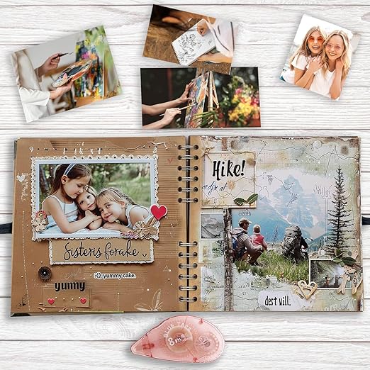 Glue Tape for Scrapbooking, Scrapbook Tape 4 Pcs, Double Sided Tape Roller for Crafts, 26 Ft x 0.31 In Tape Runner, Junk Journal Supplies, Scrapbook Supplies & Craft, Photo, Tape for Gift Wrapping.