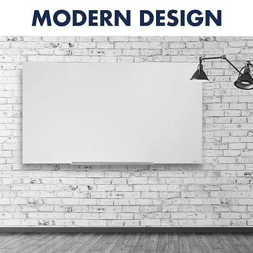 Quartet Glass Whiteboard, Magnetic Dry Erase Board, Wall Mounted Whiteboard for Office, School and Home, 72" W x 48" H, White (Q25F03IMW)