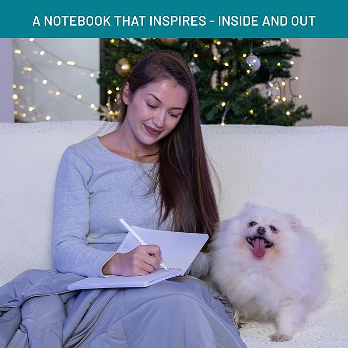 Happy Hoos® Aesthetic Spiral Notebook - 6.25" x 8.25" College Ruled Journal Notebook - Hard Cover Writing Journal for Work, School, Travel, More - Floral Notebook 8 Seasonal Designs (Frost & Flora)