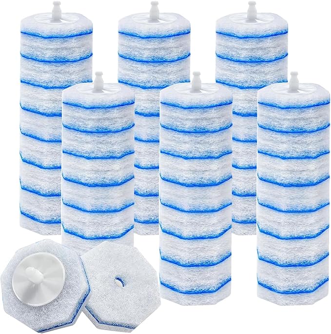 ZEELONA 50 Count Toilet Wand Refills Wand Disposable Toilet Brush Heads Compatible with Most Toilet Brushes for Toilet and Bathroom Cleaning