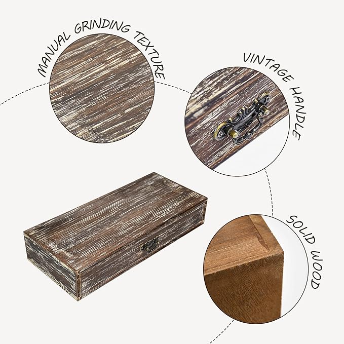 Office Desk Organizer with Drawers Dark Brown Vintage Wood Desktop Storage Box Workspace School Supplies Farmhouse Kitchen Countertop Organizer Makeup Storage Box for Home Toiletries Supplies Vanity