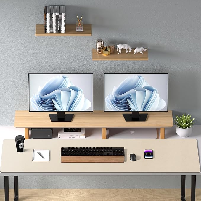 Aothia Leather Desk Pad Protector, Office Desk Mat, Large Mouse Pad, Non-Slip PU Leather Desk Blotter, Laptop Desk Pad, Waterproof Desk Writing Pad for Office and Home (48"x17", Beige)