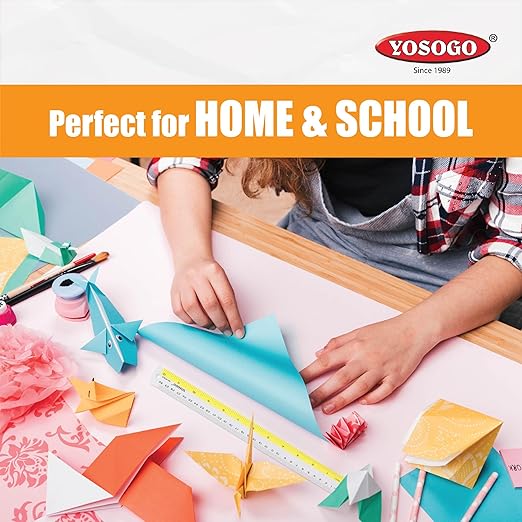 6 Inch / 15 cm Assorted Color Aluminum Ruler in Inch and CM Scale with Hanging Hole | Pack of 6