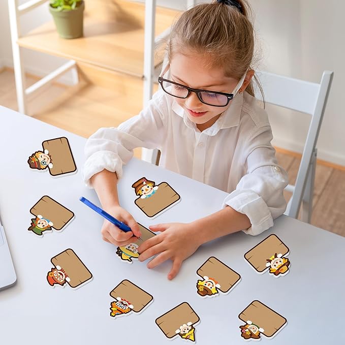 CJiangpo 60Pcs Fall Sticky Notes - Cute Scarecrow Sticky Note Pads, 1200 Sheets Self Stick Notepad Memo Pads Funny Page Marker Classroom Rewards Back to School Autumn Party Favors Filler Gift