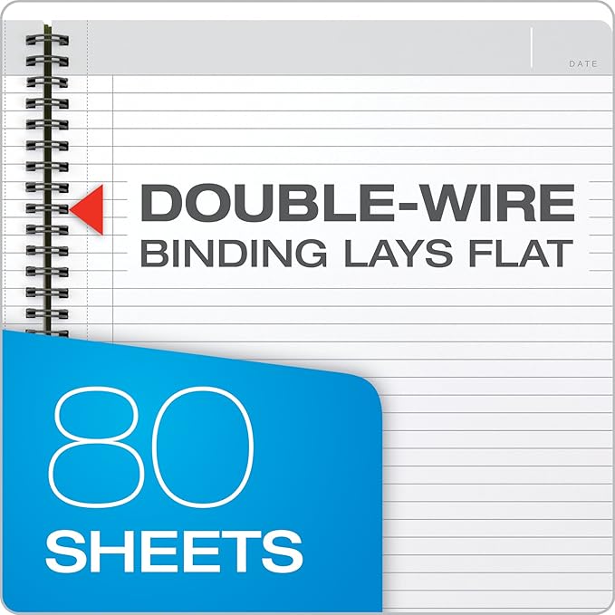 Oxford Idea Collective Professional Notebook, Double Wire-O, 9 1/2 x 6 5/8, Ruled, 80 Sheets, Gray (57013IC)