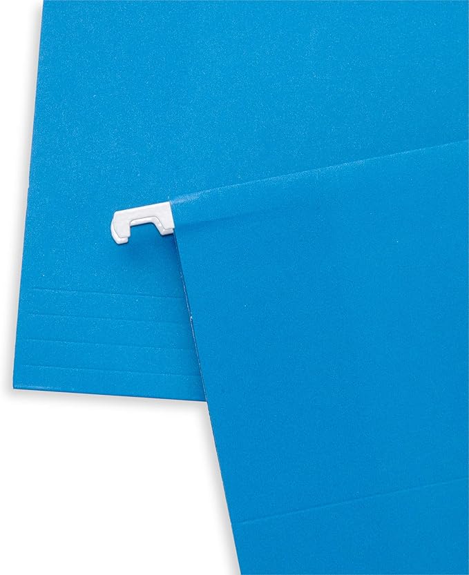 Blue Summit Supplies Hanging File Folders, 25 Reinforced Hang Folders, Designed for Home and Office Color Coded File Organization, Letter Size, Blue, 25 Pack