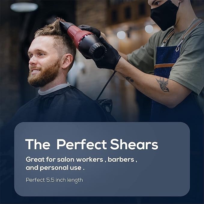 Suvorna 5.5 inch Barber Scissors | hair shears professional | haircutting scissors for adults | Hair Scissors Women & Men | Hairdresser Scissors | Hair Scissors Professional | Haircut Scissors.