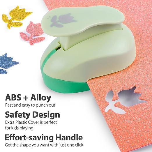 UCEC 2 Inch Circle Punch, Craft Hole Punch for Paper Crafts, Large Decorative Hole Punch for Kids Paper Crafts, Card Making, Scrapbooking (Tulip Shape)