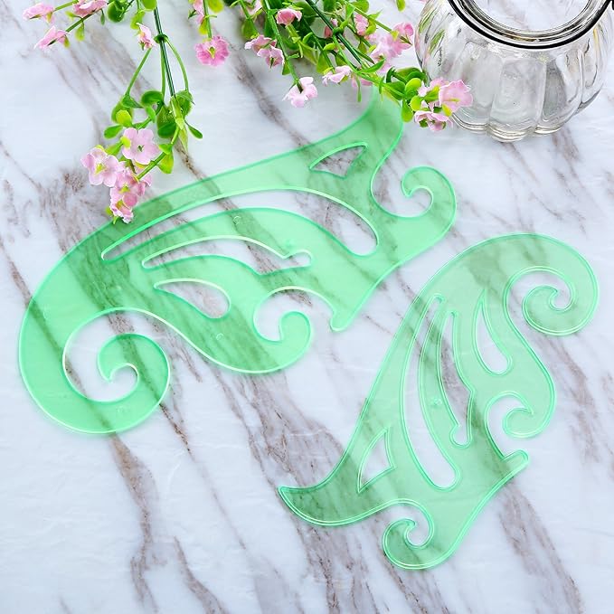 6 Pieces Plastic French Curve Ruler Multi-Function Comic Template Tool Set for Drafting Drawing Template, 6 Assorted Sizes