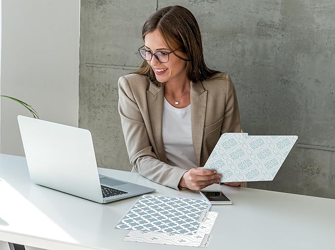 Better Office Products Decorative File Folders, 18 Pack, 9 Soft Floral Designs + 9 Matching Solid Colors, Heavyweight, Letter Size (9.5" x 11.5") with 1/3 Cut Tab, Laminated, Fashion Folders