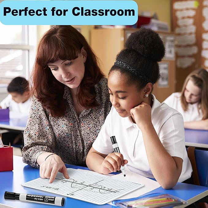 Dry Erase Markers, Chisel Tip Whiteboard Markers, Low Odor Thick Dry Markers, 50 Bulk 5 Assorted Colors (Black/Blue/Red/Green/Purple) for Kids/Teachers, Classroom, Office & Home Use