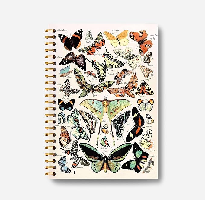 Boho Moth Notebook Journal - Moon Journal, Witch Journal, Witchy Notebook, Witchy Gifts for Women, Writing Notebooks, Witch Spiral Journal Notebook 5.5×8.3, 164 Pages