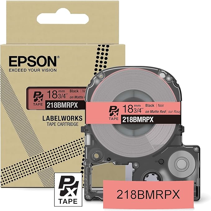 LABELWORKS Epson LW-K200PX Red Printer & Tapes Bundle - Label Maker and Red Label Tapes