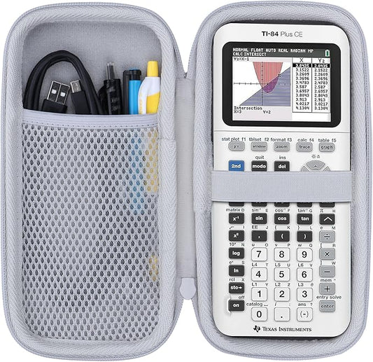 Hard Case Compatible with Texas Instruments TI-84 Plus CE/TI-84 Plus/TI-Nspire CX II CAS/TI-Nspire CX II/TI-83 Plus/TI-89 Titanium/TI-85 / TI-86 Color Graphing Calculator (White)