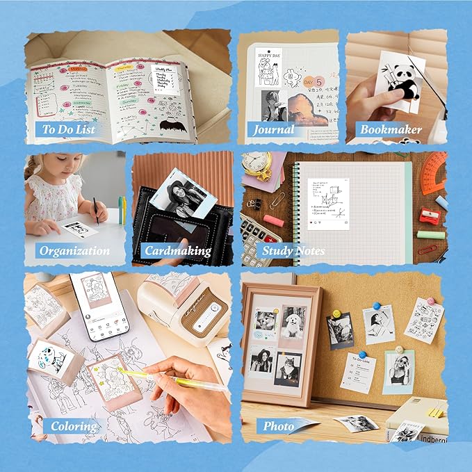 NIIMBOT Photo Papers Only for B21 Pro 300DPI Label Maker, Thermal Picture Labels Good Idea to Print Photos, Beauty Memories, Note,List (2.13''x2.67''-54x67mm)