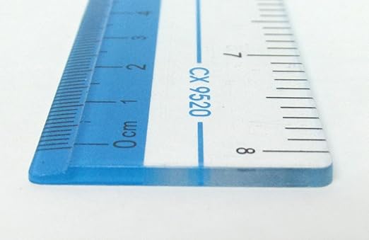 8 inch/20 cm Rulers. Pack of 12 of Premium Quality Plastic Transparent Rulers | Yellow, Green, Red, Blue