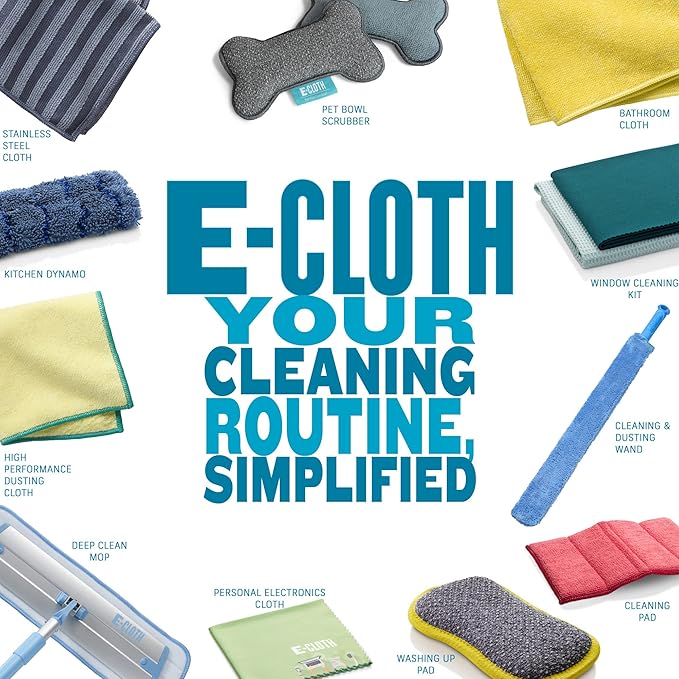 E-Cloth Microfiber Cloth 12-Pack, World's Leading Premium Microfiber Cleaning Cloth, Twice as Durable as Competition, 1 Year Guarantee, Ideal for Kitchen, Countertops, Sinks, and Bathrooms, Assorted
